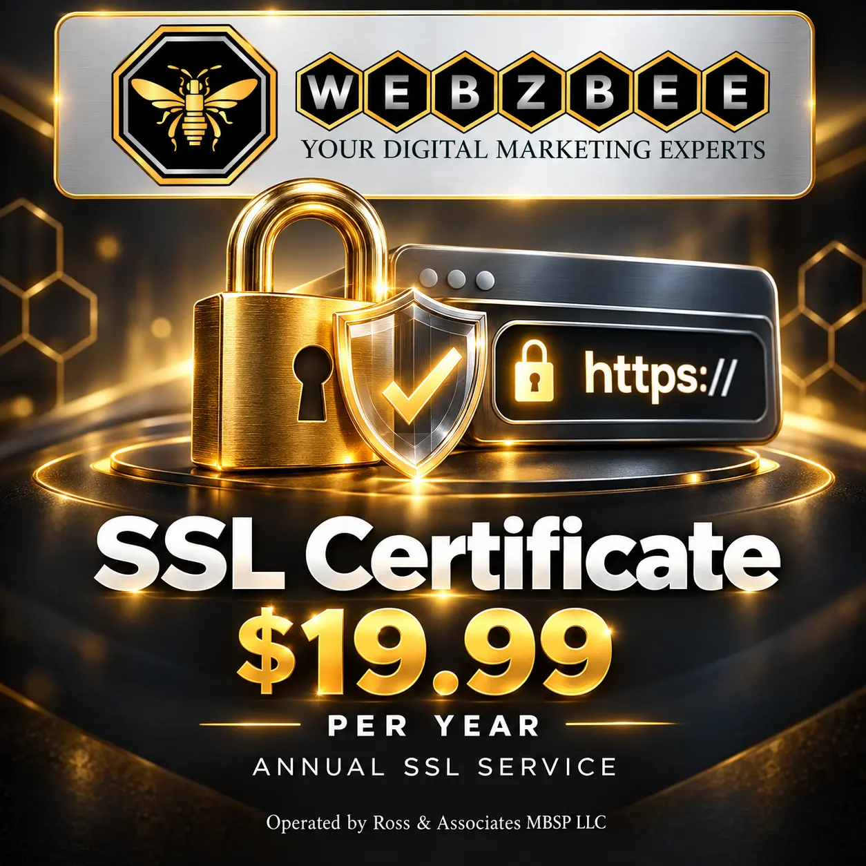 WEBZBEE SSL Certificate Service — $19.99 per year
