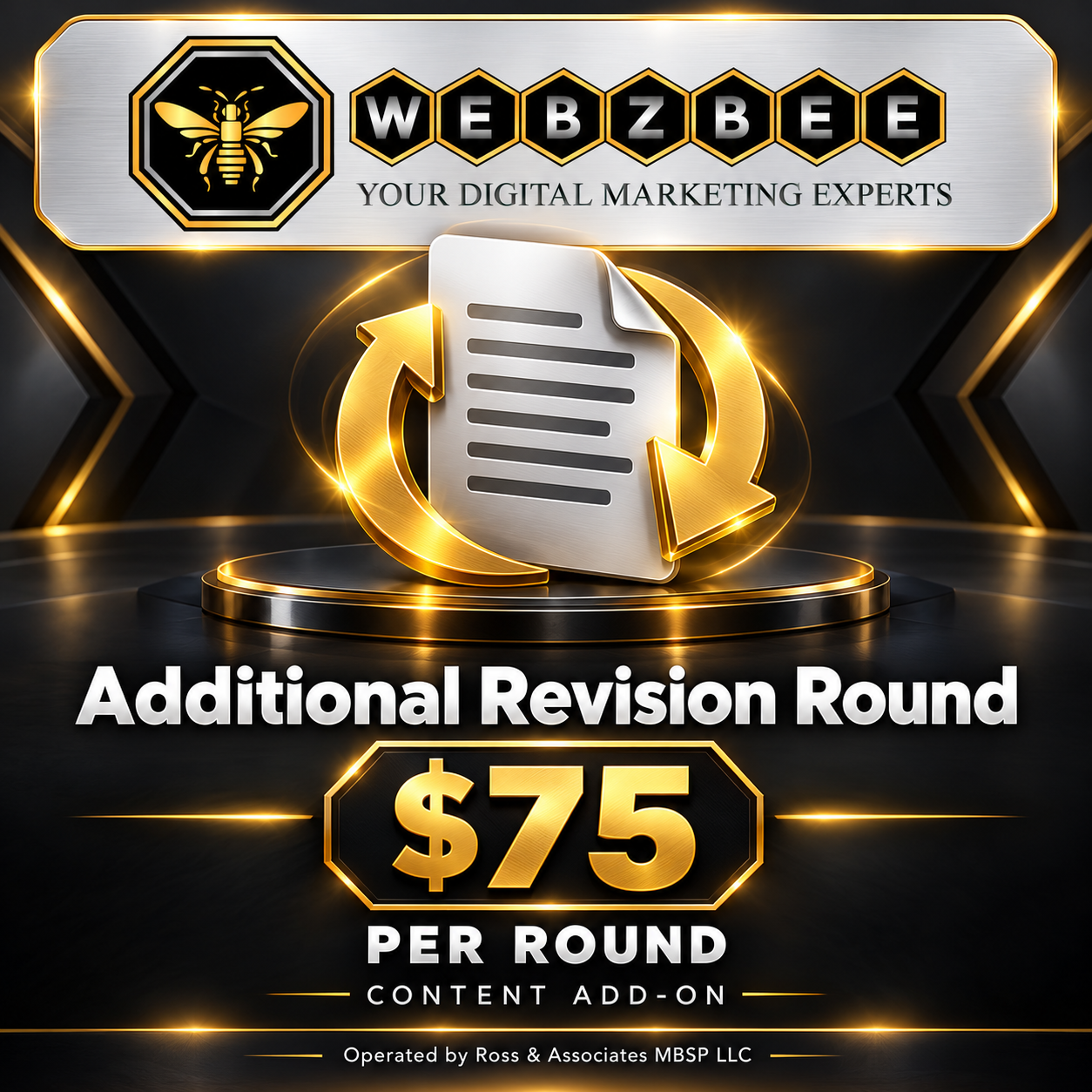 WEBZBEE Additional Revision Round content add-on — $75 per round